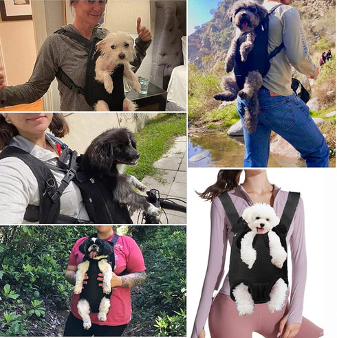 Pet Carrier Backpack - Adjustable Pet Front Cat Dog Carrier Backpack Travel Bag, Legs Out, Easy-Fit for Traveling Hiking Camping for Small Medium ...