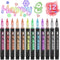 Double Line Outline Markers 12 Colors Super Squiggles Glitter Markers Self Outline Metallic Markers, Doodle Shimmer Markers Drawing Pens for Chris...