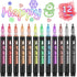 Double Line Outline Markers 12 Colors Super Squiggles Glitter Markers Self Outline Metallic Markers, Doodle Shimmer Markers Drawing Pens for Chris...