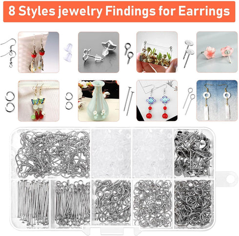 Resin Molds for Jewelry, Paxcoo 678pcs Earring Making Kit with 28pcs Epoxy Molds and 650pcs Earring Hooks, Jump Rings for Pendants, Resin Crafts, ...
