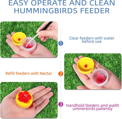 SUQ I OME 2 pcs of Hummingbird Hand Feeder for Outdoors Flower Hand Held Hummingbird Feeder Tools Mini Hand Feeding Tools Backyard Nature (Wrist S...