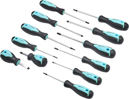 Amazon Basics 12-Piece Magnetic Screwdriver Set, ?7 x 2 x 14.8 inches, Turquoise...