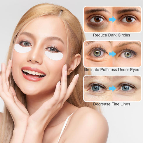 Under Eye Patches 2 Pairs, Silicone Reusable Eye Patches, Under Eye Mask for Skin Care Effect to Reduce Wrinkles and Fine Lines (Black, White)...
