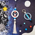 Magibeads 47Pcs Astronauts Airship Star Silicone Focal Beads 15mm Round Beads Big Silicone Rings Crystal Rhinestone Spacers Tassel Pendants Crafts...