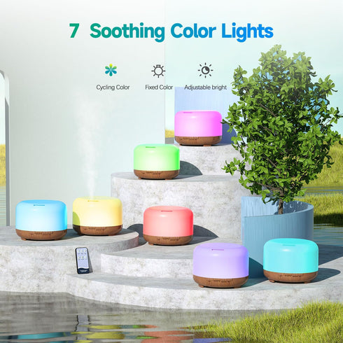 Diffuser, YIKUBEE Essential Oil Diffuser, 500ml Humidifier, Diffusers for Home, Aromatherapy Diffuser with Remote Control, Diffusers for Essential...