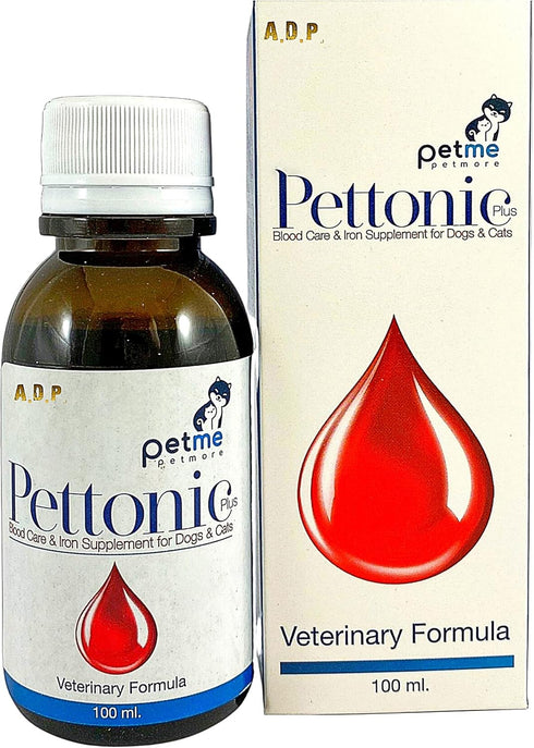 PETTONIC 100 ML. Tonic Pet Booster Liquid Dog Blood Support Iron Supplement for Dogs & Cats Puppies Kitten Food Multi Vitamins Folic B6 B12 Promot...