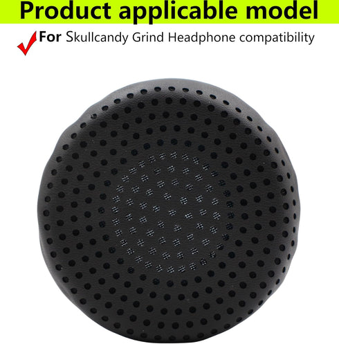 Grind Ear Pads Replacement Repair Accessories Porous Leather-Faced Ear Pads Compatible with Skullcandy Grind Wireless Earphones (Black)......