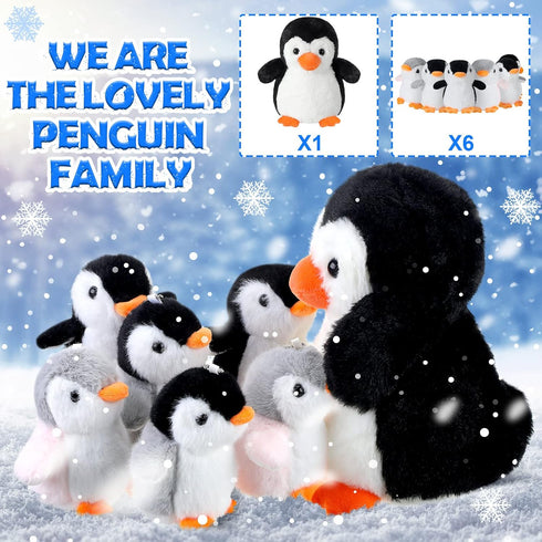 Plush Toys Set Stuffed Animal Zoo Toys with Mom and Small Baby Realistic Baby Animals for Gift Christmas Holiday Birthday Bag Stuffings Decoration...