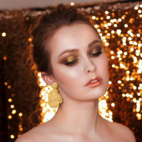 Hicarer 90 Pcs Gold Plated Earring Posts for Jewelry Making Earring Studs with Loop Hole Palm-Leaf Shaped Earring Finding Shell Heart Flower Track...