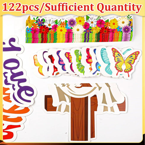 Jesus Bulletin Board Decorations Christian Religious Bulletin Board Set Fly Away with God Love Cross Cutouts Decor for Sunday School Classroom Tea...