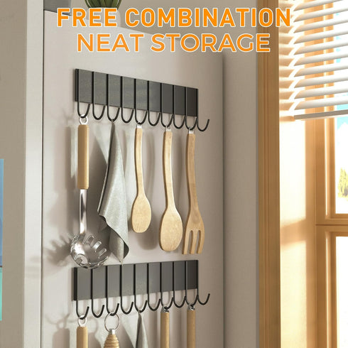 Magnetic Key Holder For Fridge With 10 Hooks, Magnetic Utensil Holder For Wall, Strong Magnetic Key Hanger Hooks Organizer, Magnent Key Rack For K...