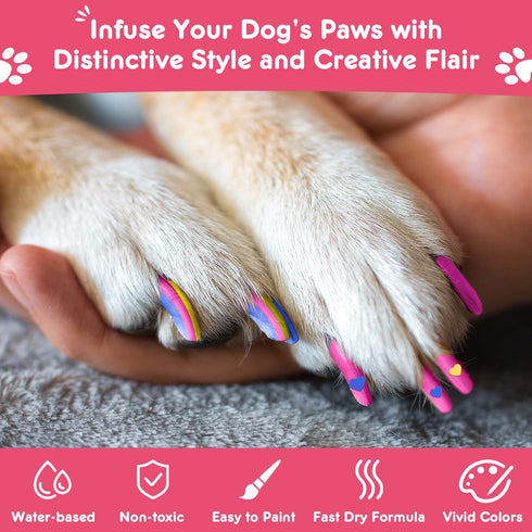 Dog Nail Polish Pens Quick Dry, 15 Colors Pet Nail Polish Set for Dogs to DIY Stylish Dog Nail Art, Dog Safe Nail Polish Non Toxic, Easy to Use - ...