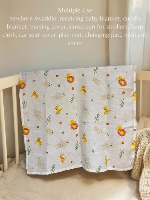 %100 Cotton Soft Muslin Baby Swaddle Blankets, Newborn Receiving Blanket for Swaddling, Breathable and Skin-Friendly Baby Swaddle, Baby Blankets U...