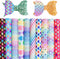Shalun Heart Faux Leather Glitter PU Canvas Sheets 8x12inch Shiny Colorful Rainbow Printed Quilt Sewing Fabric Charm Pack for Applique Patches Cra...