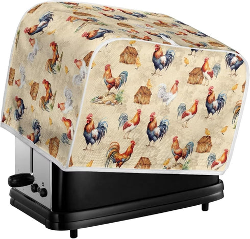 Vintage Rooster Toaster Protection Cover for Standard 2 Slice Toaster Kitchen Bakeware Bread Maker Covers Kitchen Appliance Bread Maker Protection...