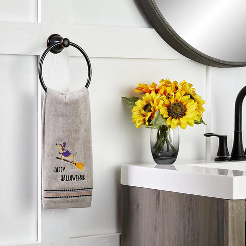 SKL Home Halloween Happy Halloweenie Hand Towel Set for Bath/Kitchen/Bar & Gift, 2 Count...