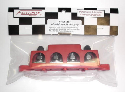 Fastronix 5/16" 4 Stud Stainless Steel Power Distribution Block with Cover...