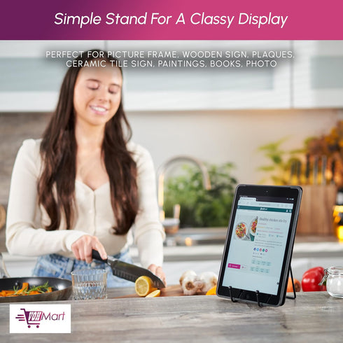 Plate Stands for Display-4 Pack 4 Inch Black Metal- Book Holder & Book Stand for Table, Racks-Trendy & Sturdy Display Stand for Decorative Art Pla...