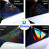 32 Sheets Holographic Sticker Paper Clear Vinyl Self Adhesive Waterproof Rainbow Transparent Overlay Film A4 Size Holographic Overlay with 4 Style...