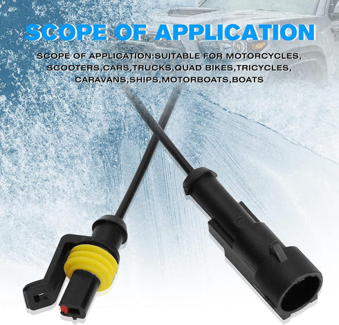 1 Pin Connector Waterproof Connector Plug,Male and Female Way Wire Suitable for car Truck, Boat and Other Wire Connection (10 Pack)...