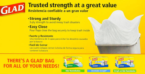 Glad 13 Gal. Quick Tie Tall Kitchen Bags 15 ct...