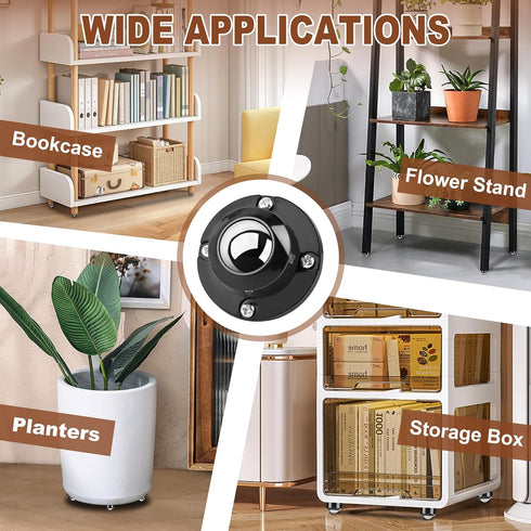 Secbolt 8 Pack Self Adhesive Caster Wheels 1 Inch for Furniture, Load Capacity 28LBS Per Wheel, Stick On Swivel Wheels for Small Appliance Storage...