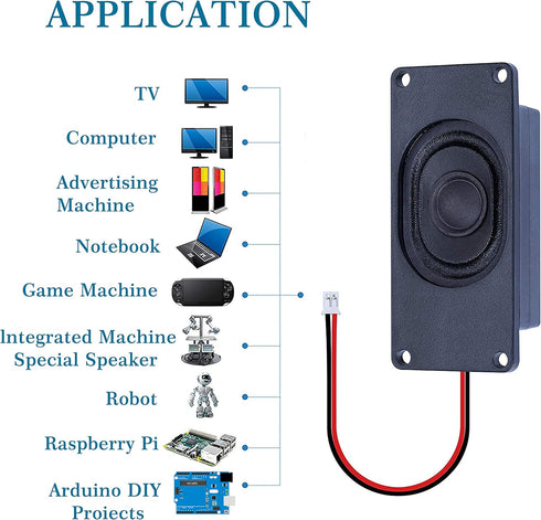 Speaker 3 Watt 8 Ohm Compatible with Arduino Motherboard, JST-PH2.0 Interface. It is Ideal for a Variety of Small Electronic Projects....
