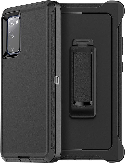 Case for Samsung Galaxy S20 FE 5G (2020) Heavy Duty Shockproof Drop-Proof Triple Layer Defense Cover 6.5” (Black with Belt Clip), Black...