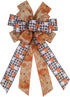Large Fall Pumpkin Bow for Wreath, White Black Buffalo Plaid for Fall Thanksgiving Party Indoor Outdoor Door Wall Decoration Supplies...
