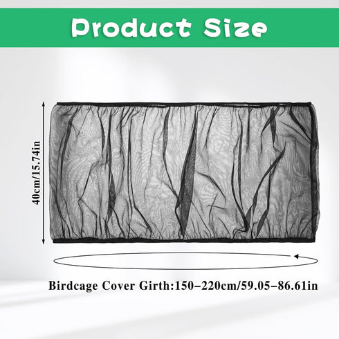Bird Cage Seed Catcher, Universal Adjustable Birdcage Cover Skirt Bird Cage Net Cover Nylon Guard Net Cover for Parrot Parakeet Macaw Round Square...