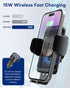 ZeeHoo Wireless Car Charger,15W Fast Charging Auto-Clamping Car Mount,Windshield Dash Air Vent Phone Holder for iPhone 15 14 13 12 Mini 11 Pro Max...