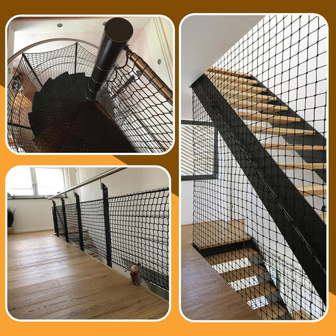 Safety Net for Balcony,Stair Rope Net,Safety Netting for Railings,Suitable for Children's Playgrounds, Stair, Railing, Indoor and Outdoor Decorati...