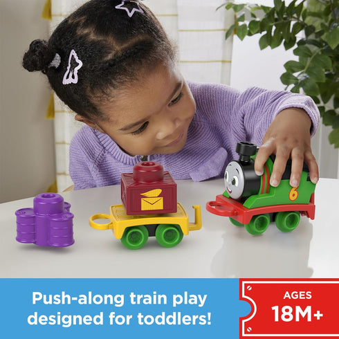 Thomas & Friends Toddler Toy My First Percy Push-Along Train with Stacking Cargo for Kids Ages 18+ Months...
