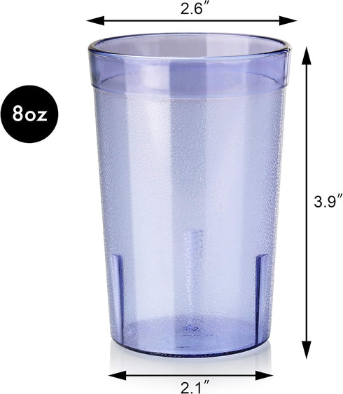 New Star Foodservice | Restaurant-Grade Beverage Tumblers (Blue (Set of 12), 8 oz)...