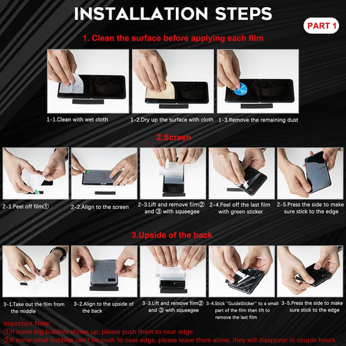 3 Packs Inside Screen Protector Compatible For Motorola Razr 2023, Motorola Razr Plus 2023 Full Coverage High Definition Edge to Edge HD, Non-Bubb...