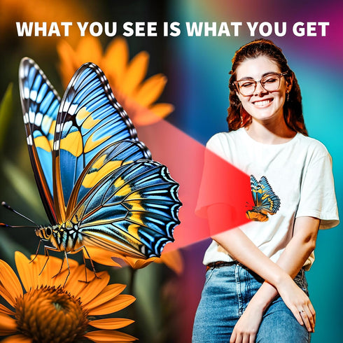 DTF Transfer Film - A4 30 Sheets 8.3"x11.7" Double-Sided Matte, Premium DTF Film Transfer Paper Sheets for All Dark Fabric Textile and Colors T Sh...