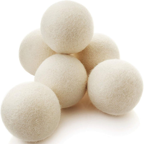 Casafield Wool Dryer Balls Set of 6, Extra Large Organic Handmade 100% New Zealand Wool, Natural Laundry Fabric Softener...