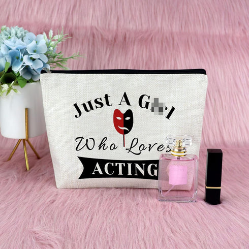 Theatre Life Makeup Bag Funny Birthday Gift for Actor Friendship Gift for Women Cosmetic Bag Thespian Inspirational Gift Retirement Gift for Drama...