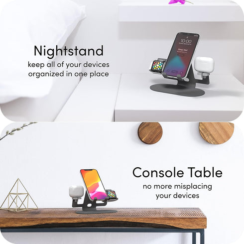 TALK WORKS 3-in-1 Electronics Station Compatible w/ iPhone 15/15 Pro/15 Pro Max, 14/14 Plus/Pro/Pro Max, 13/Mini/Pro/Max, iWatch Series, AirPods, ...