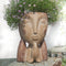 Face Planter Pots with Drainage Hole, Resin Head Planters for Indoor Plants Flower Plant Pots Succulent Pot, Cute Girl Face Planter Gifts for Love...