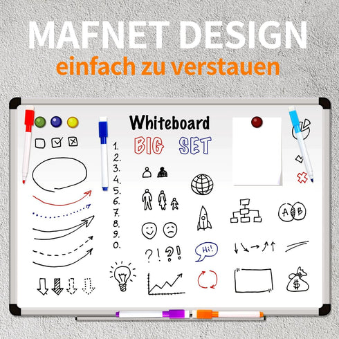 Magnetic Dry Erase Markers, 9Pcs Fine Tip Point Whiteboard Markers with erases White Board Dry Markers for Kids Teachers Office School Supplies...