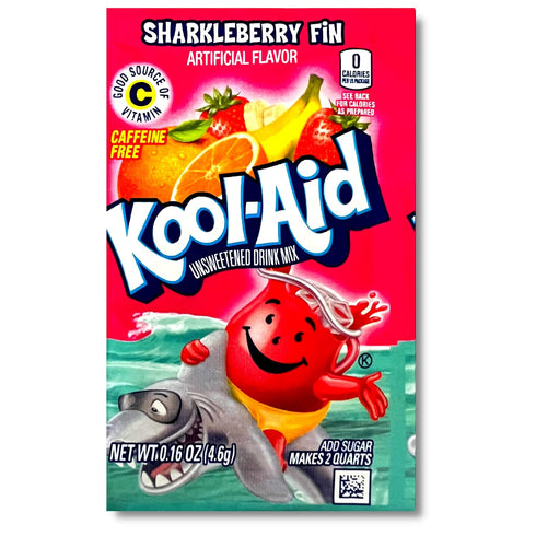 Sharkleberry Fin Kool Aid, Powdered Drink Mix, Package of 48...
