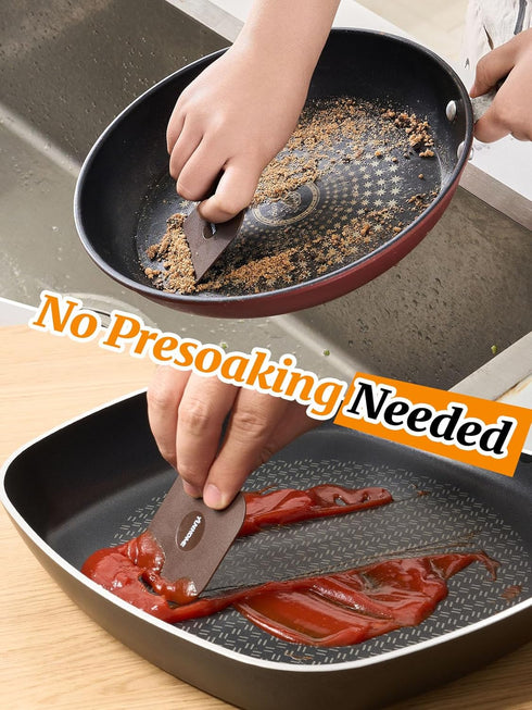 Chef Pan Scraper, Pan Scrapers Dish Scraper Tool Kitchen Set, 6 Pack Food Scraper Pot Scraper, Cast Iron Cleaner Scraper Iron Skillet Scraper Scru...