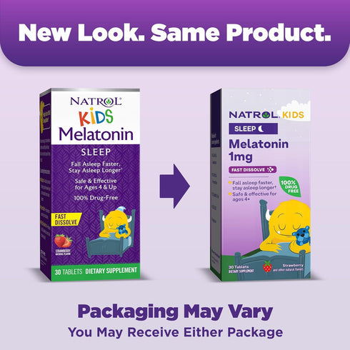 Natrol Kids Fast Dissolve Melatonin 1 mg, Dietary Supplement for Restful Sleep, Sleep Tablets for Kids, 30 Strawberry-Flavored Melatonin Tablets, ...