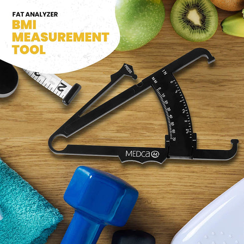 Skinfold Body Fat Caliper - Skin Fold Body Fat Analyzer and Handheld BMI Measurement Tool Skinfold Caliper Device Measures Body Fat for Men and Wo...