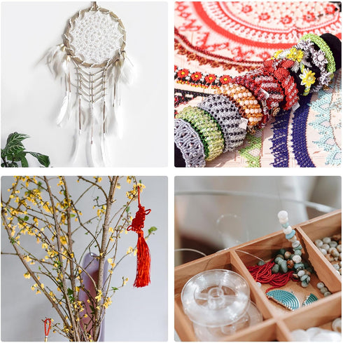 PATIKIL 0.8mm x 109 Yard Nylon Satin Cord, Nylon Beading String Knotting Cord Chain Braided Rope for Bracelets Jewelry Trim Chinese Knot, Beige...