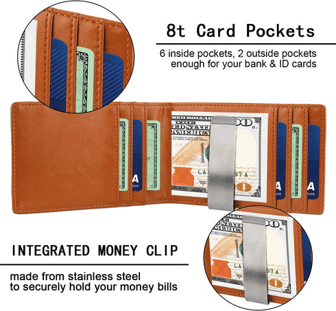 awofer Anniversary Present for Men Birthday Present Personalized Birthday Present &Wedding Gifts for Husband Boyfriend Slim Men Wallet with Money ...