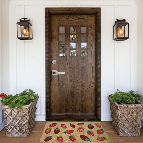 Welcome Mats for Front Door Outdoor Entry Strawberries Doormat Housewarming Wedding Gift Funny Mat Doormat Non Slip Mat for Home Indoor Rugs Patio...