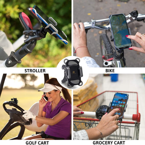 Baby Stroller Phone Holder, Shopping Cart, Golf Cart, Push Cart, Bike Phone Mount, for Motorcycle, Scooter, ATV, Boat, Spin Bike, Treadmill, Handl...