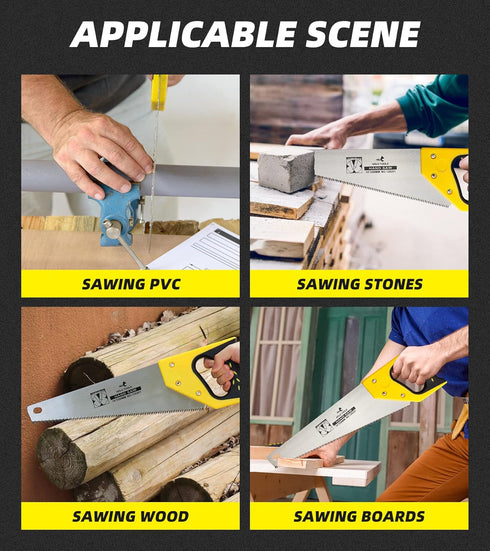 DOWELL 14 in Hand Saw - 11 TPI Fine Cuts Wood Saw Perfect for Sawing, Trimming, Gardening, Cutting Wood, Drywall, Plastic Pipes, Sharp Blade - Cro...